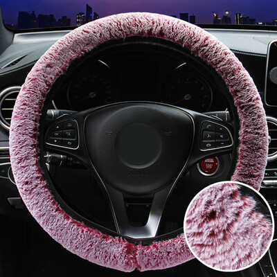 

15inch38cm Pink Soft Warm Imitation Rabbit Fur Car SUV Steering Wheel Cover