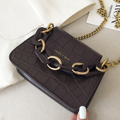 

Womens bag oblique satchel about 2019 new fashion Korean version of the chain crocodile print fan you zero wallet