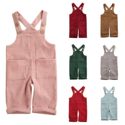 

AU Toddler Kid Baby Boy Girl Corduroy Romper Jumpsuit Bib Pants Overalls Clothes