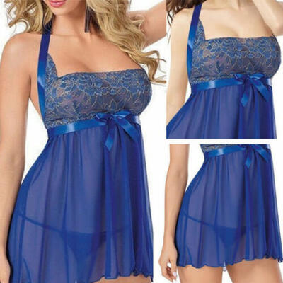 

Women SEXY Plus Size Underwear Lace Sleepwear Lingerie Set Bridal Babydoll Dress