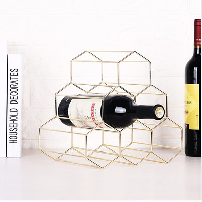 

Siaonvr 6 Bottles Metal Wine Rack Countertop Free-stand Wine Storage Holder Space Saver