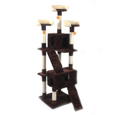 

Ktaxon 66" Cat Tree Tower Condo Furniture Scratching Post Pet Kitty Play House Brown -for Kittens Cats&Pets