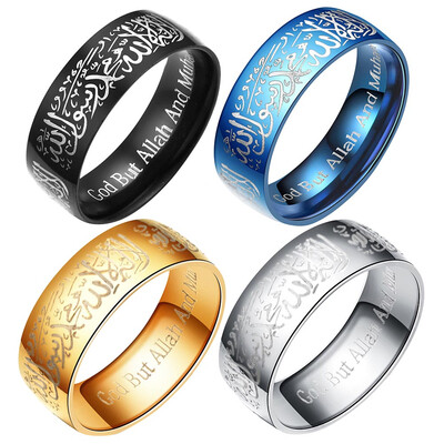 

Muslim Stainless Steel Rings Islamic Muhammad Koran Middle East Moslem Language Ornaments