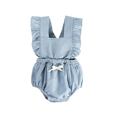 

2019 Newborn Baby Girl Clothes Cotton Ruffles Sleeveless Baby Bodysuit For Girl Kids Clothing Outfit Sunsuit Costume