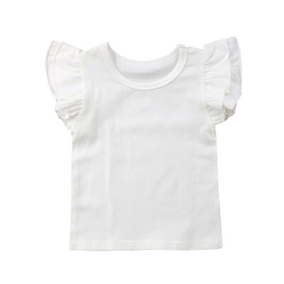 

New Toddler Baby Girls Boy Flying Sleeves Tops Bodysuit Outfits Kid Clothes 0-4T