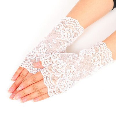 

Women Gloves Hollow Lace Dance Wedding Short Lace Gloves