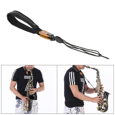 

Adjustable Soft Leather Saxophone Sax Neck Strap with EVA Padded Metal Hook