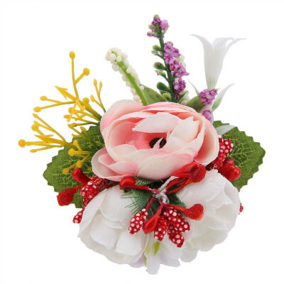 

Greensen 4pcs Artificial Multi-colored Boutonniere for Wedding Bride Groom Decoration with Pin