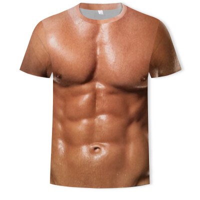 

Fashion New 3D Printing Abdominal Muscle Men\s Short-Sleeved T-shirt