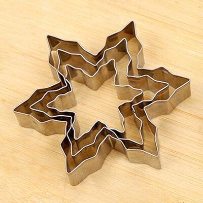 

3x Snowflake Stainless Steel Cookie Cutter Biscuit Pastry Mold Cake Decor Tool