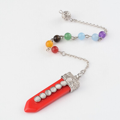 

Resin Bracelets Makings with Gemstone Beads&Alloy Findings Red 230mm
