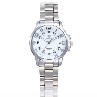 

New alloy steel belt ladies watch digital double scale