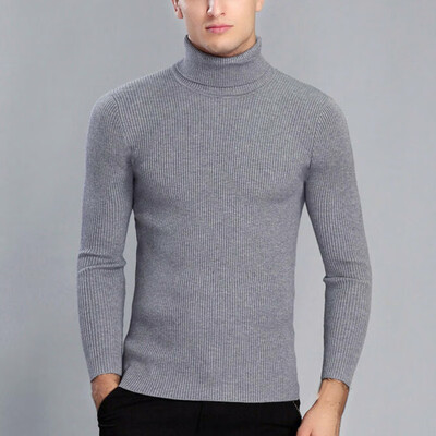 

Mens Casual Slim Fit Knitted Sweater Turtleneck Jumper Knitwear Pullover 2019
