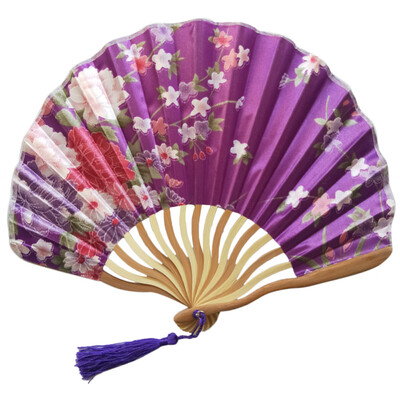 

Siaonvr Chinese Style Hand Held Fan Bamboo Paper Folding Fan Party Wedding Decor