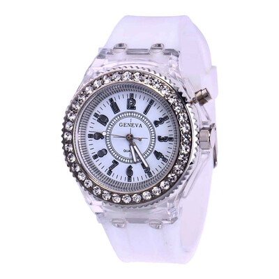 

RM Fashion Transparent Neutral Quartz Luminous Female Silicone Tape Sports Watch
