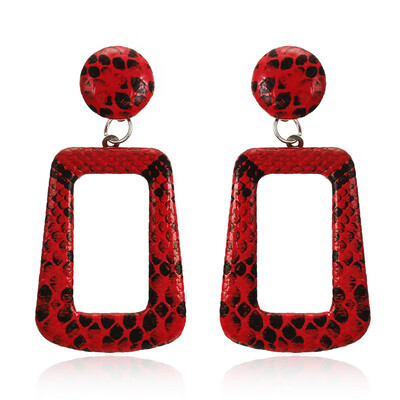 

New Big Geometric Drop Earrings for Women Punk Vintage Statement Earrings Snake Skin Party Jewelry Gift