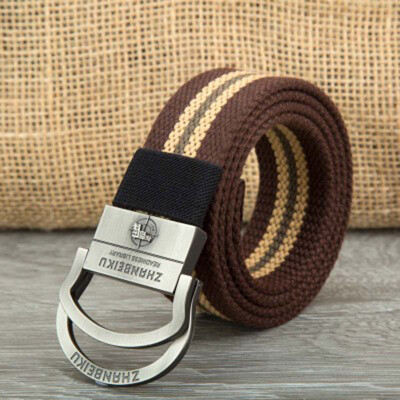 

Double ring buckle Men belt Quality canvas Alloy buckle Man&Women belt Outdoor casual Men cowboy belt 110-140 cm