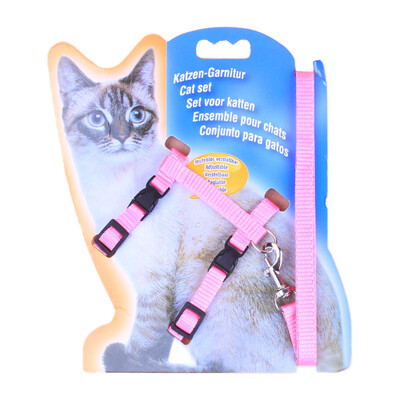 

Cat Harness And Leash Hot Sale 5 Colors Nylon Products For Animals Adjustable Pet Traction Harness Belt Cat Kitten Halter Collar