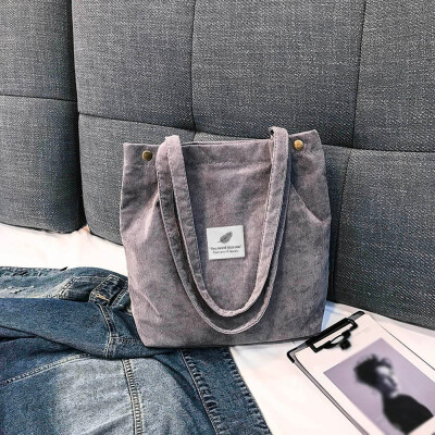 

Tailored Fashion Women Corduroy Pure Color Shoulder Bag Satchel Tote Hand Bag Travel Bag