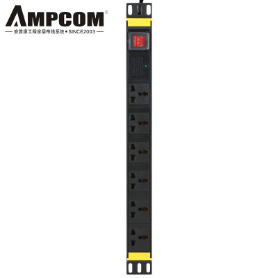 

AMPCOM PDU cabinet socket power socket socket 8 bit 10A with switch 3 m commercial socket wiring board tow board AMPDU810K