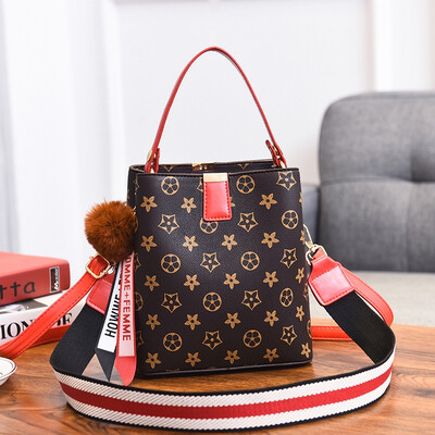 

Womens bags Korean Joker atmosphere portable fashion large capacity shoulder Messenger bag bucket bag