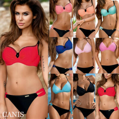 

Women Push Up Bikini Set Bra Padded Swimwear Bandage Lady Swimsuit Bathing Suit