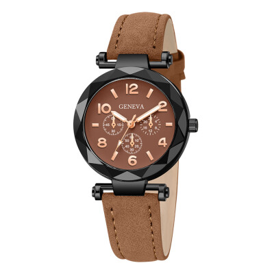 

RM Geneva Fashion Womens Watch Roman Numerals Leather Analog Quartz Wrist Watches