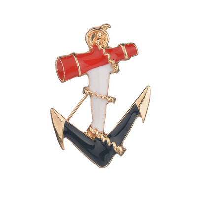 

Colorful glaze anchor brooch Sea life Pins for sweaters Brooch Pins Coat
