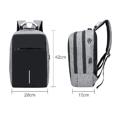 

Multifunction Oxford Laptop Backpack Anti-theft Large Capacity Backpack Schoolbag with Lock & External USB Charging Port