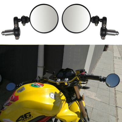 

Tailored Black Motorcycle Round 78 Bar End Rearview Side Mirrors For Bobber Cafe Racer