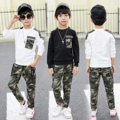 

2Pcs Fashion Kids Baby Boy Camo Outfits Clothes T Shirt TopsLeggings Tracksuit