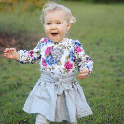 

US Floral Casual Princess Dress Baby Girl Party Wedding Pageant Dresses Clothes