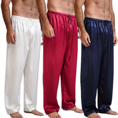 

Mens Silk Satin Pajamas Pyjamas Pants Sleep Bottoms Nightwear Sleepwear Trousers