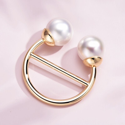 

T-shirt corner hem knot buckle ring scarf link pearl jewelry t-shirt clothes jewelry