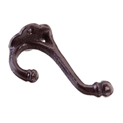 

5pcs Cast Iron Design Hollow Short Hook Wall-Mounted Hooks Brownish Red