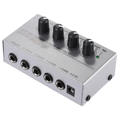 

MX400 Ultra-compact Low Noise 4 Channels Line Mono Audio Mixer with Power Adapter