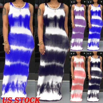 

US Womens Boho Long Maxi Dress Evening Party Beach Bodycon Dresses Sundress Hot