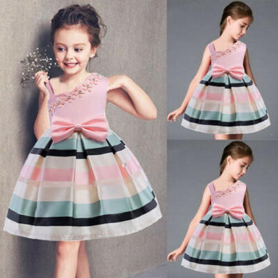 

Newborn Kid Baby Girl Summer Tutu Dress Princess Party Wedding Bowknot Dresses