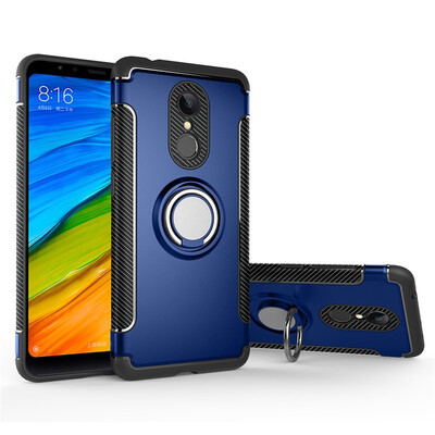 

Back Cover For Xiaomi Redmi 5 5Plus Case Car Holder Stand Hard PC Silicon Ring Suction Bracket Celulars