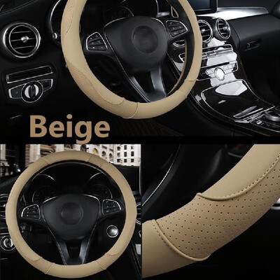 

Sport Style Contrast Color Non-slip Sweat Good Breathable PU Leatherette 15 inch Car Steering Wheel Cover Protector