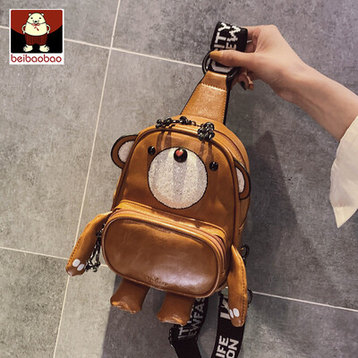 

Ins new small bag 2019 new cute cartoon bear chest bag Joker girl small bag tide