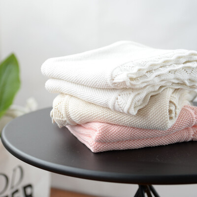 

Simple Lace Blanket Baby Cotton Knit Throw