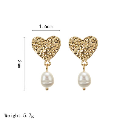

Vintage Gold Drop Earrings For Women 2019 Geometric Drop Earring Big DIY Wedding Irregular Freshwater Pearl Fashion Jewelry