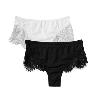

Toponeto 2PC Sexy Women Lace Lingerie Plus Size Underwear Briefs Underpants Thong -3XL