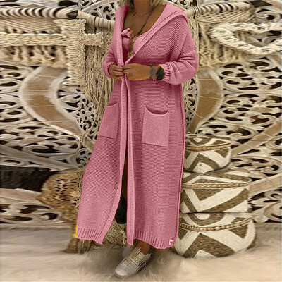 

Womens Solid Loose Cardigan Coat Casual Knitted Autumn Winter Outwear Waistcoat