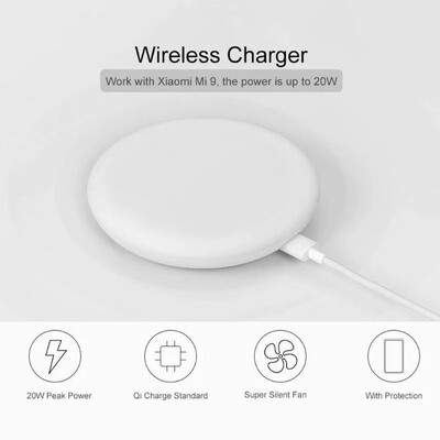 

Xiaomi Wireless Charger 20W for Mi 9 10W for MIX 2S3 5W for Qi Cellphone