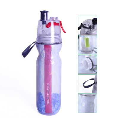 

Bicycle outdoor sports spray cup Portable water bottle plastic double layer creative fitness cup