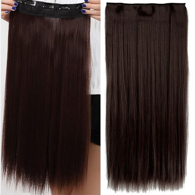 

Synthetic Fiber Clips in on Hair Extension 34 Full Head One Piece 5 Clips Long Silky Straight Curly Wavy