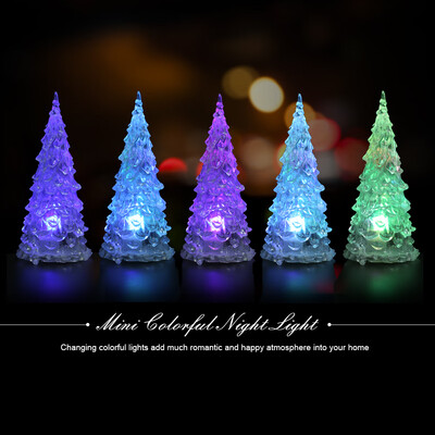 

Mini Christmas Tree Shape Colorful LED Night Light Table Desk Lamp Home DecorLED Night LightNight Lamp