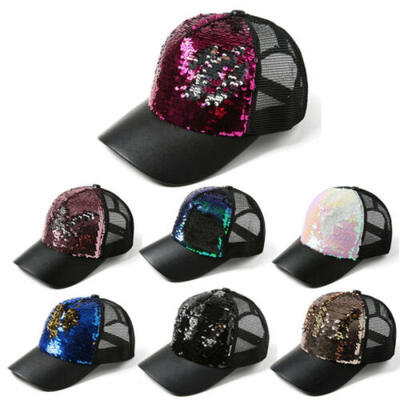 

New Women Summer Sun Hat Rhinestone Baseball Cap Glitter Sequin Sparkly Bling